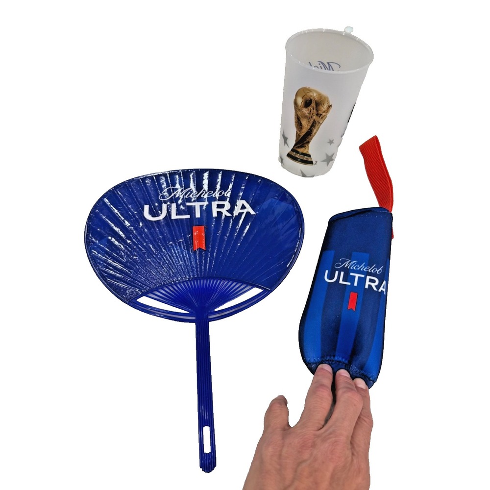 FIFA World Cup 2026 Bundle: Soccer Michelob Ultra Beer Cup, Slim Koozie and Fan